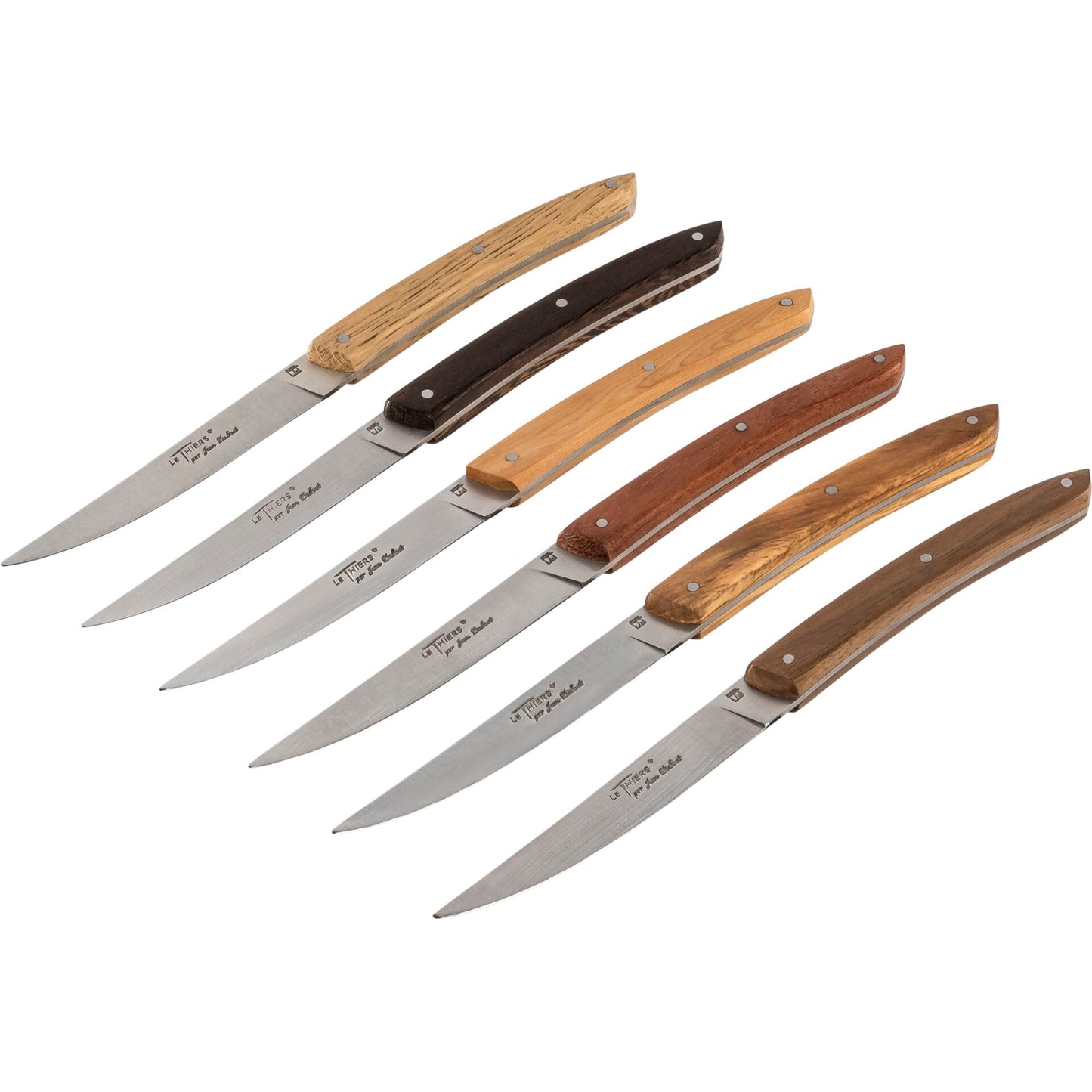 Laguiole Jean Dubost Knife Set 6 pcs., Mixed Wood