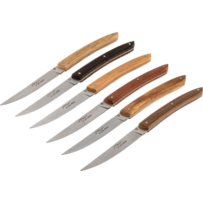 Laguiole Jean Dubost Knife Set 6 pcs., Mixed Wood
