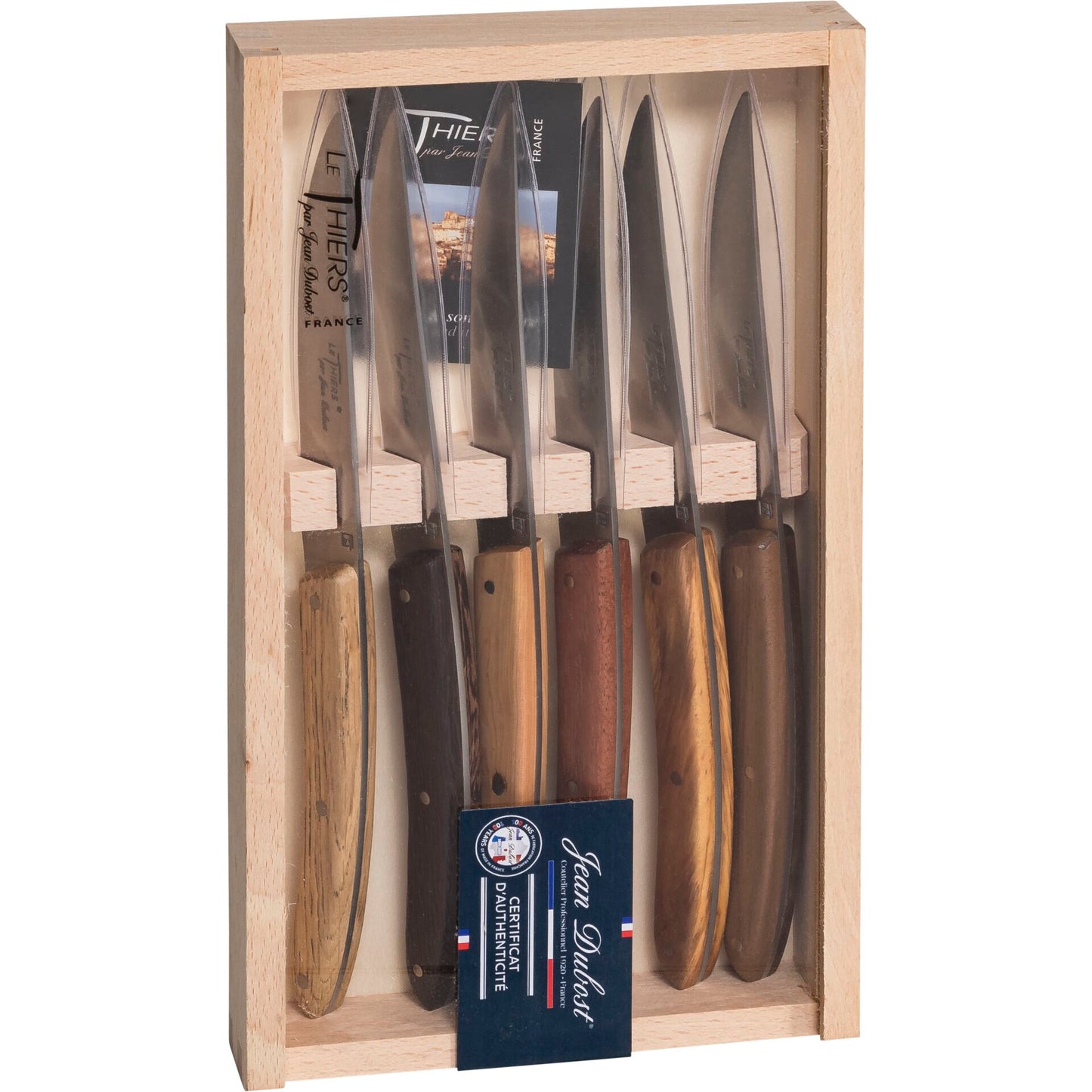 Laguiole Jean Dubost Knife Set 6 pcs., Mixed Wood