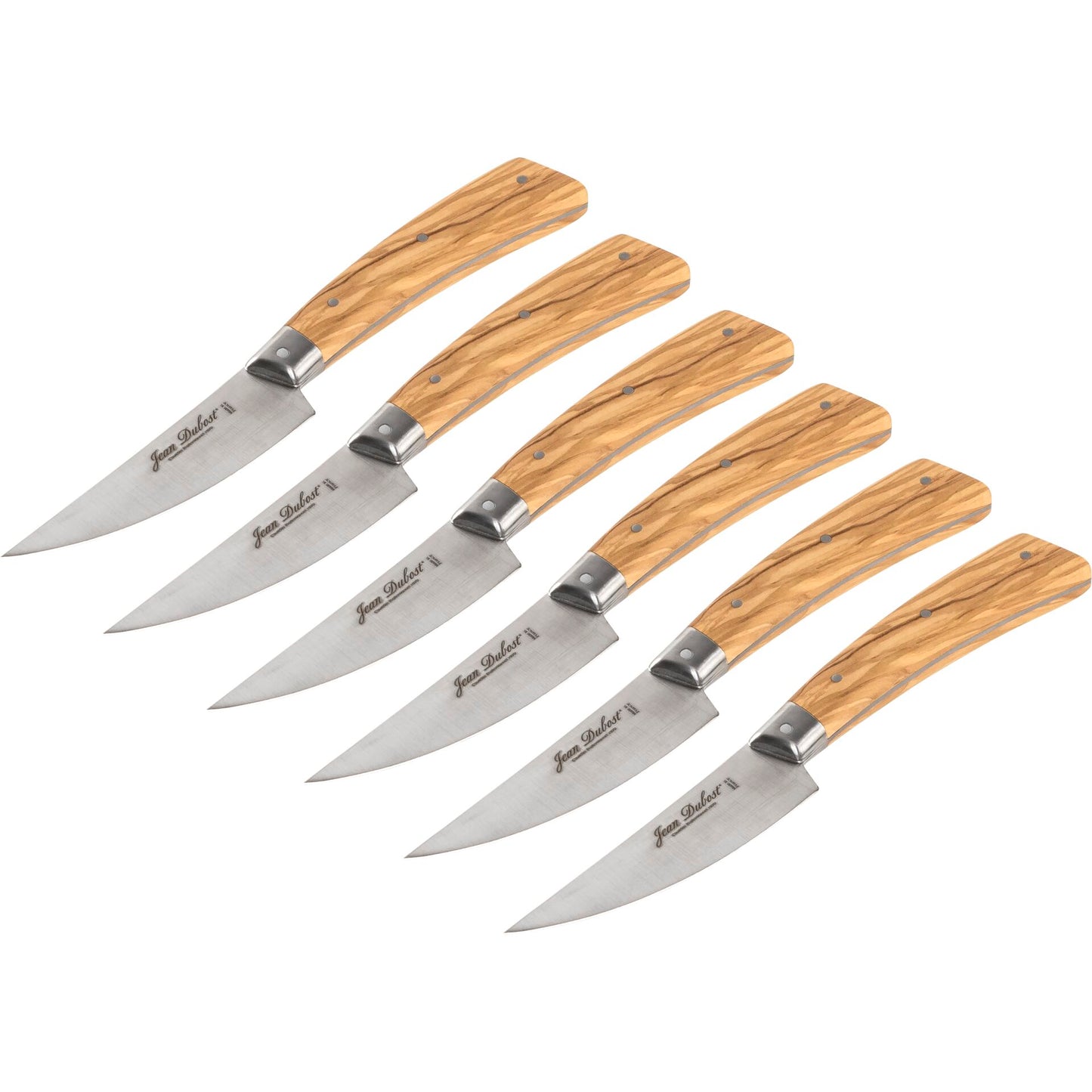 Laguiole Jean Dubost Steak Knife Set 6 pcs., olive