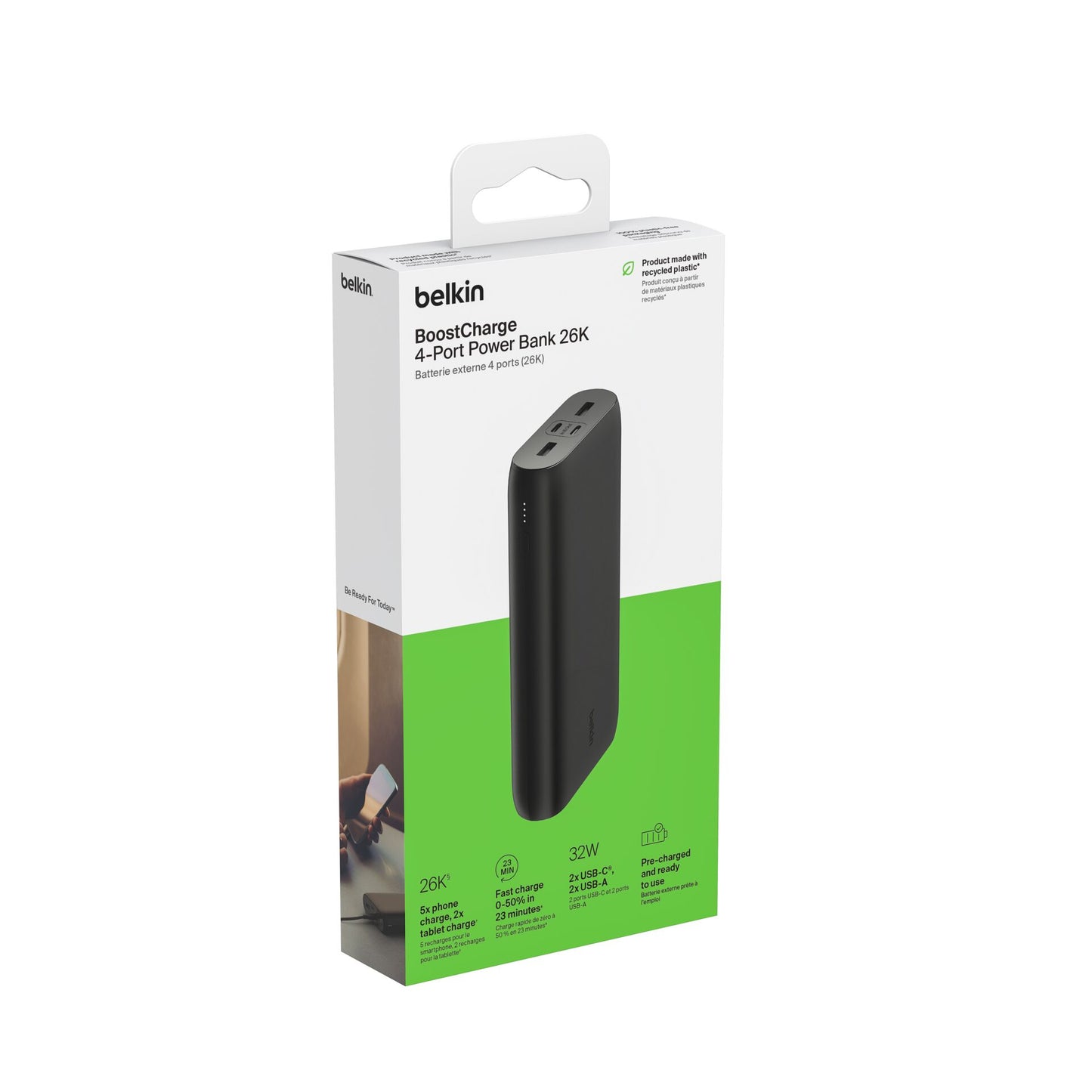 Belkin BOOST Charge Powerbank PD 4-Port 26.000mAh 34W   BPB016btK