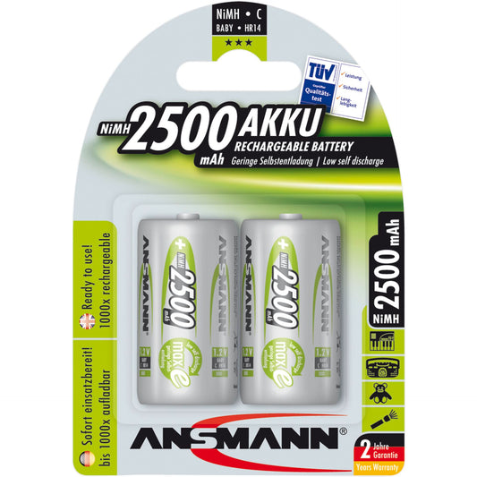 1x2 Ansmann maxE NiMH rech.bat. Baby C 2500 mAh  5030912