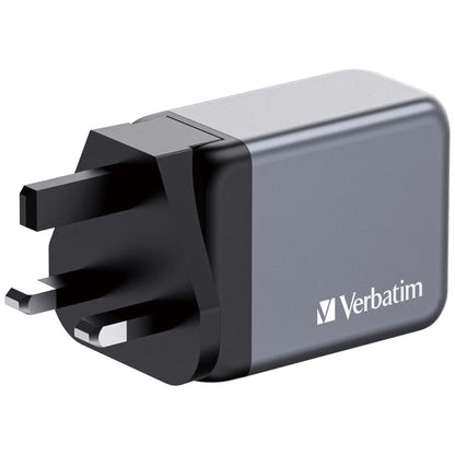 Verbatim GNC-64 GaN Charger 65W 2xUSB-C PD, 1xUSB-A QC 3.0 32201