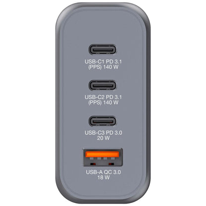 Verbatim GNC-140 GaN Charg. 140W 3xUSB-C PD, 1xUSB-A QC 3.0 32203