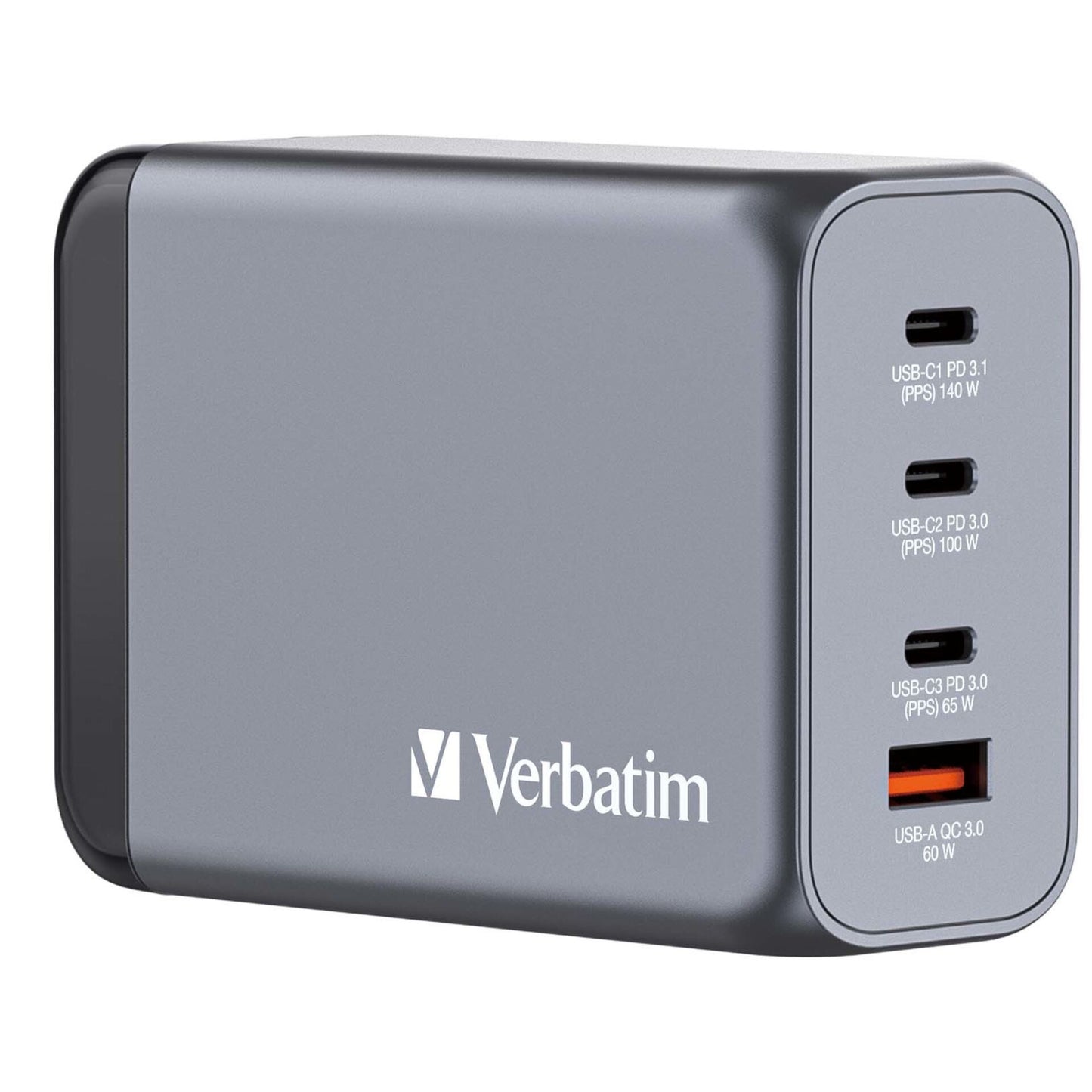Verbatim GNC-240 GaN Charg. 240W 3xUSB-C PD, 1xUSB-A QC 3.0 32205