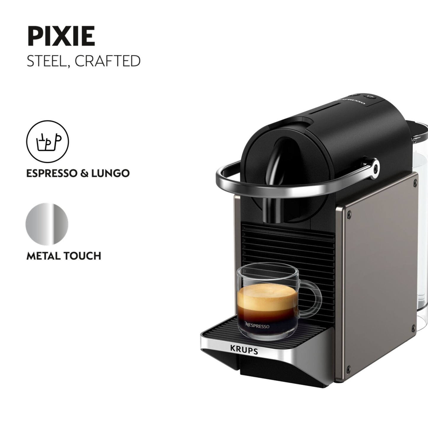 Nespresso XN 306 T Pixie Coffee Machine  titan   by Krups