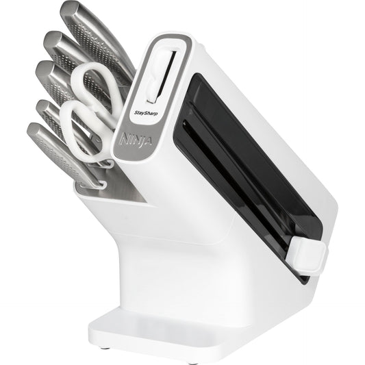 NINJA StaySharp white Knife block with Sharpener