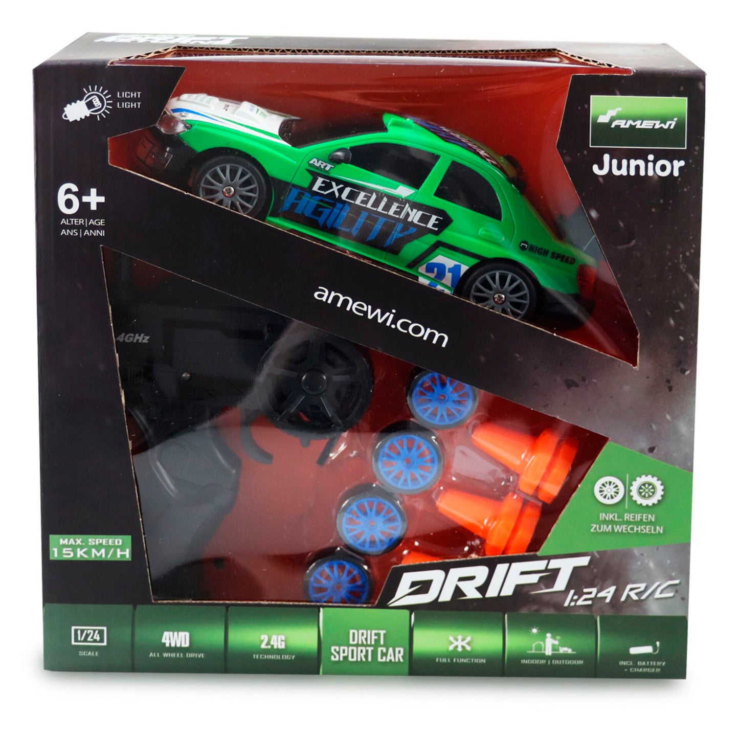 AMEWI Drift Sport Car 4WD 1:24 RTR green