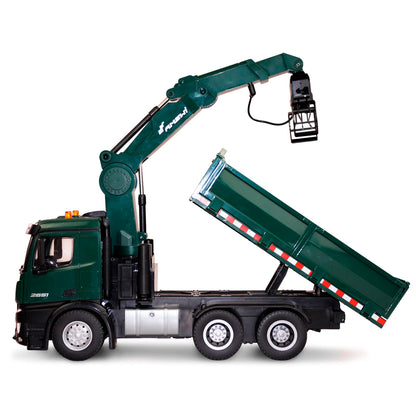 AMEWI Mercedes-Benz Arocs Licens Crane Truck w. Tipper RTR green