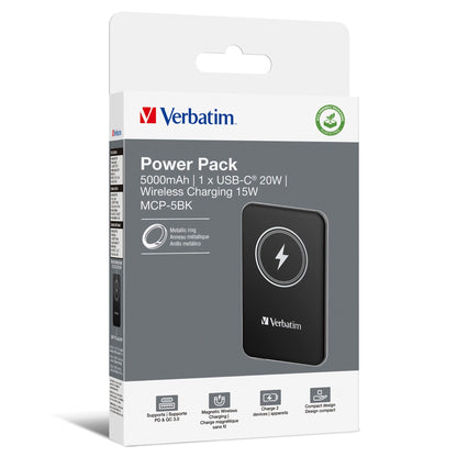 Verbatim Charge´n´Go magn.wirel. Power Bank black 5000mAh   32240
