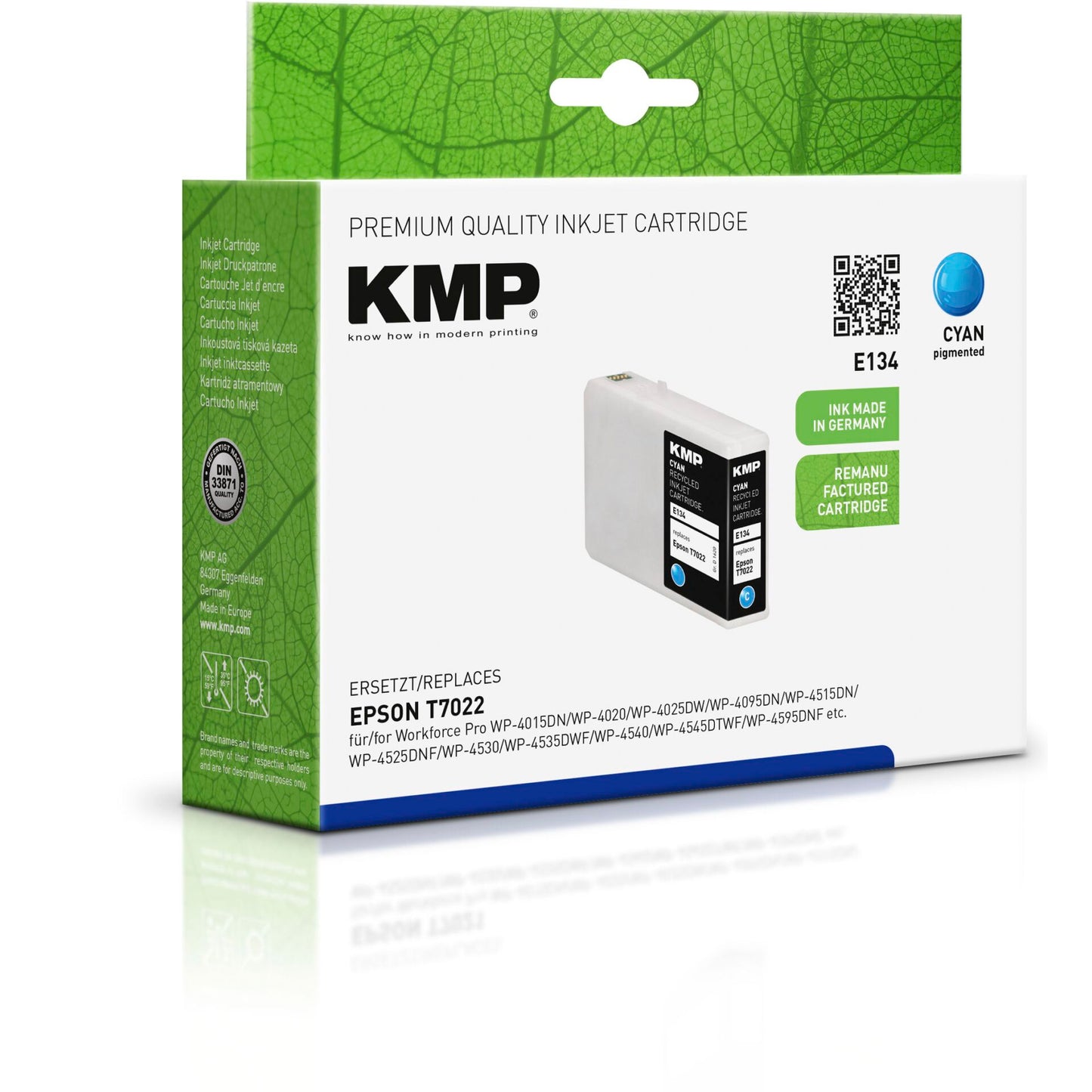 KMP E134 ink cartridge cyan compatible with Epson T7022