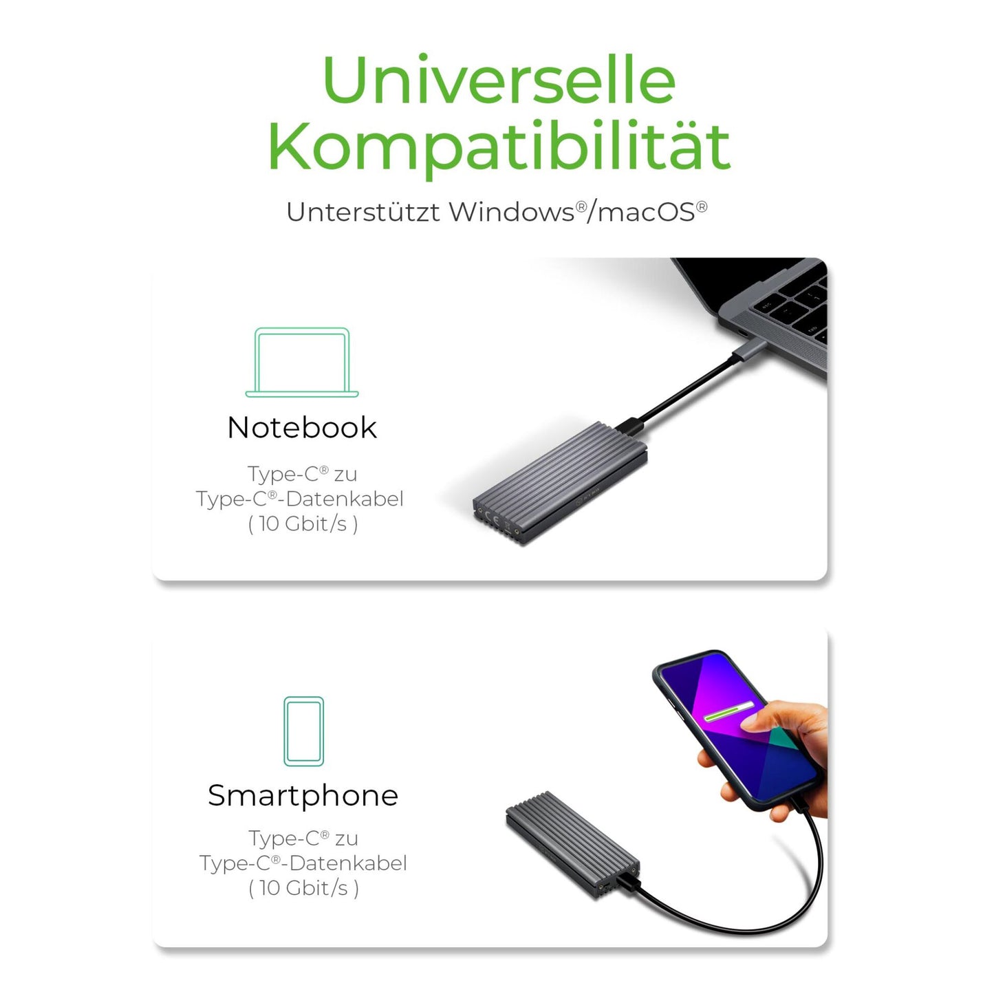 Raidsonic ICY BOX IB-1817M-C31 M.2 PCIe SSD aluminium enclosure