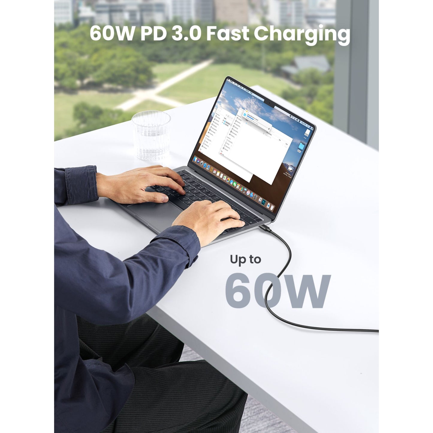 UGREEN USB 2.0 Type C to Type C Cable 0.5m Black