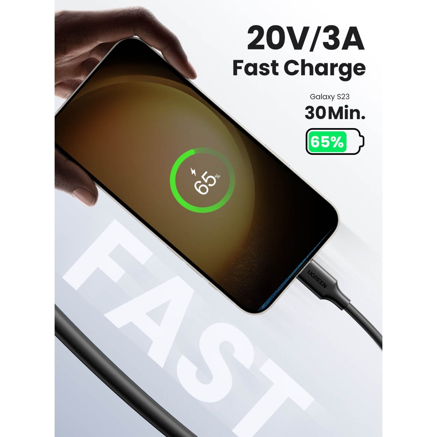 UGREEN USB 2.0 Type C to Type C Cable 1m Black