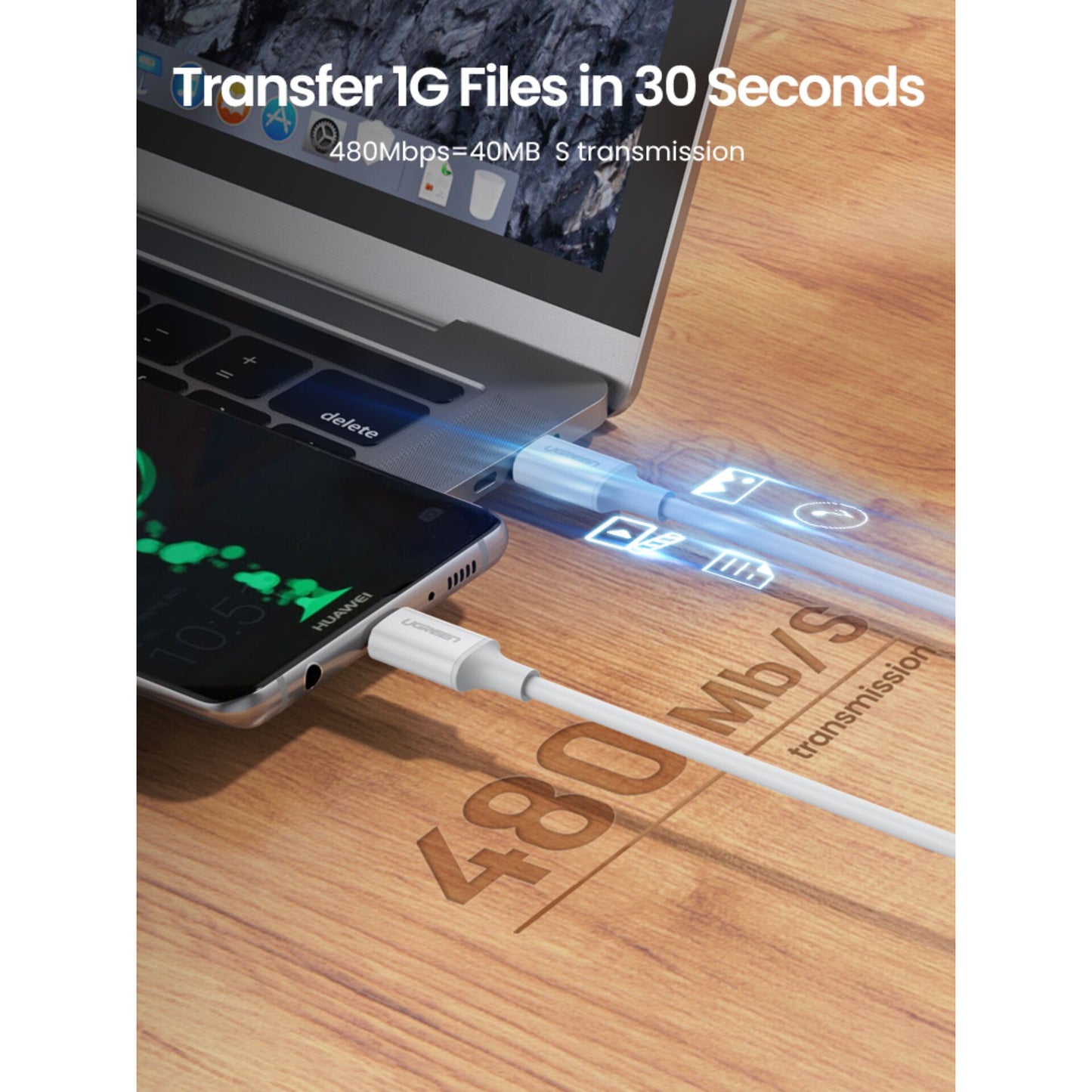 UGREEN USB-C to USB-C Cable 1m White