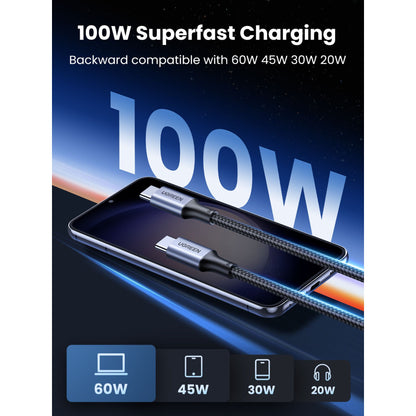 UGREEN USB-C to USB-C Alu Case with Braid 1m