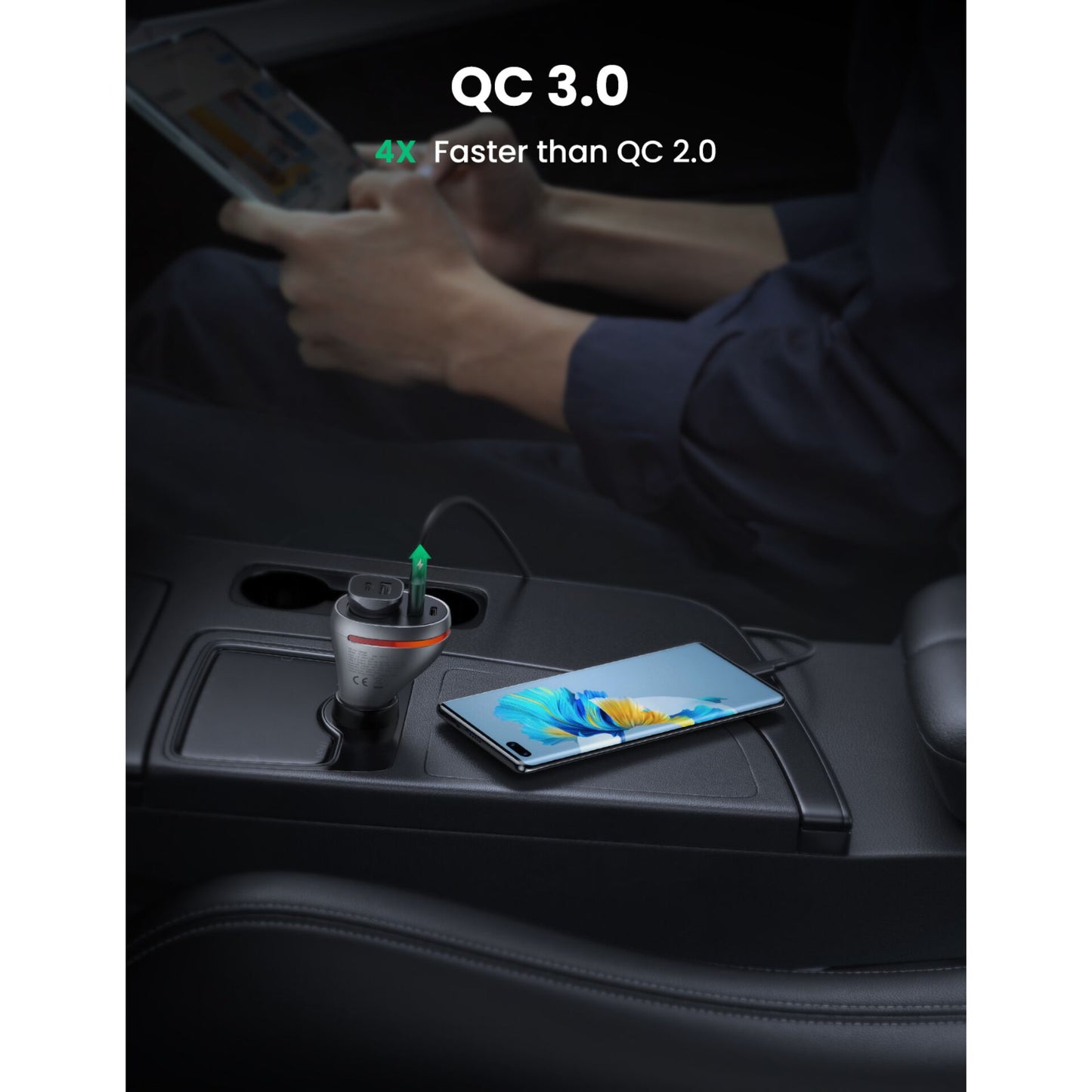 UGREEN Car Charger Dual Ports Single Extension Socket PD 20W