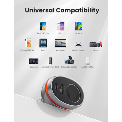 UGREEN Car Charger Dual Ports Single Extension Socket PD 20W