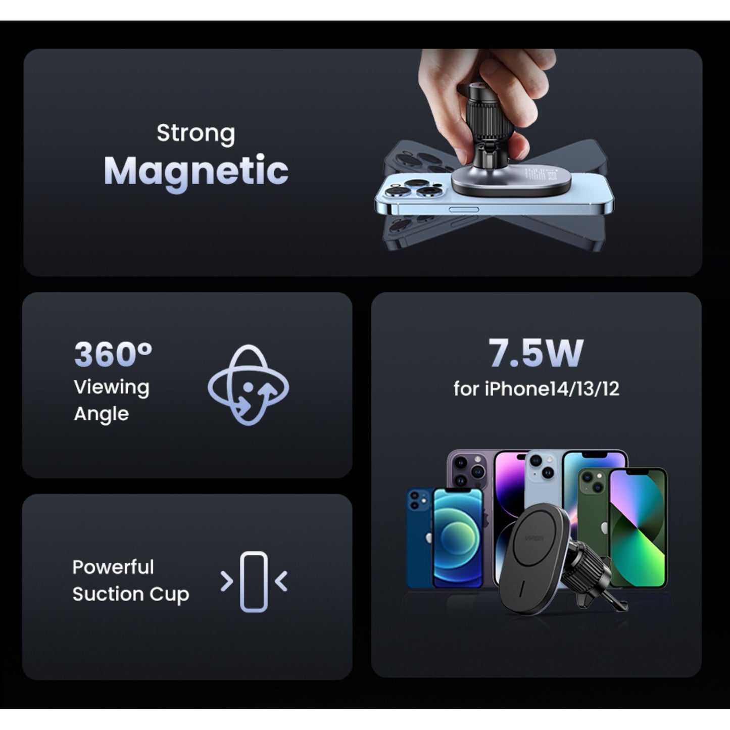 UGREEN Magnetic Car Wireless Charger
