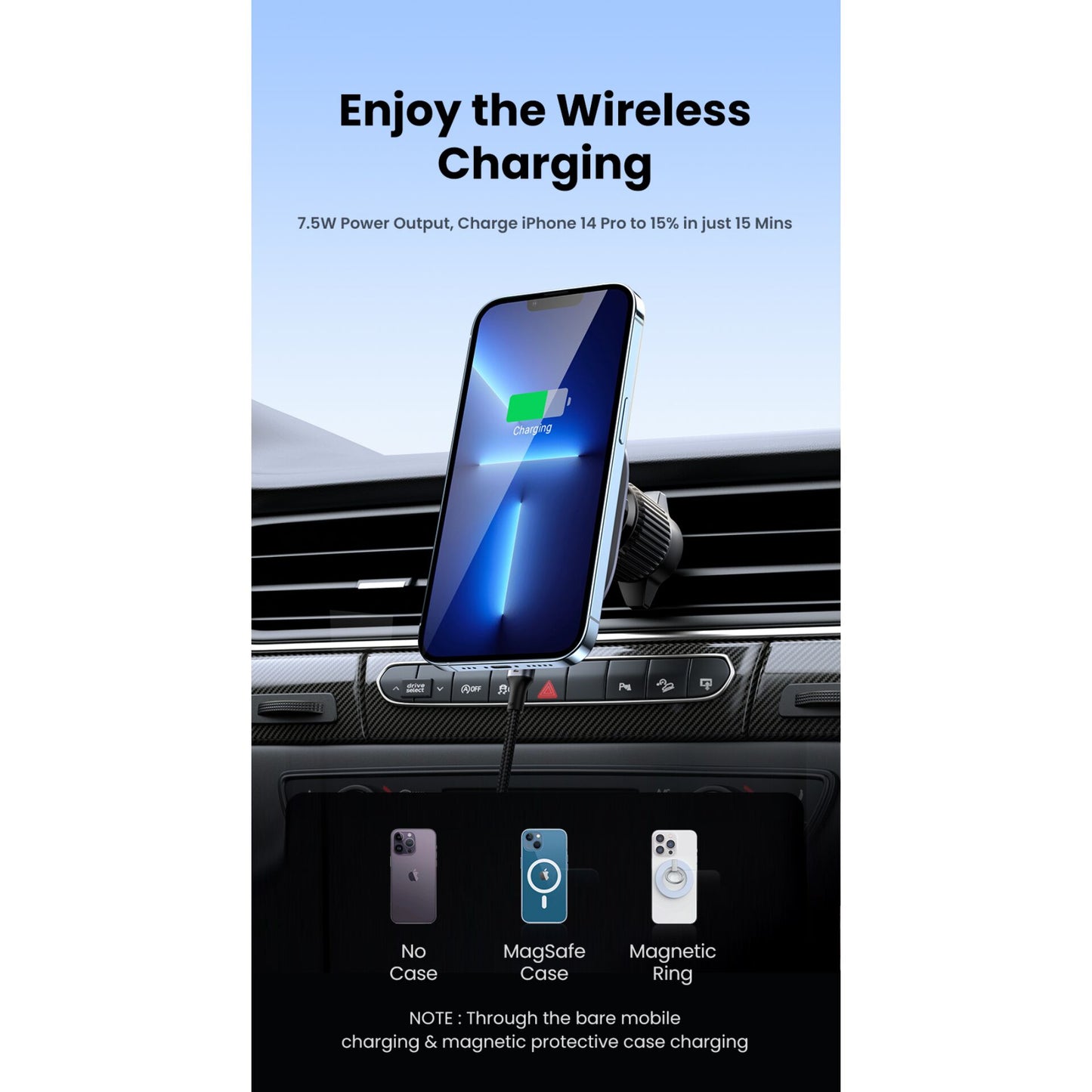 UGREEN Magnetic Car Wireless Charger