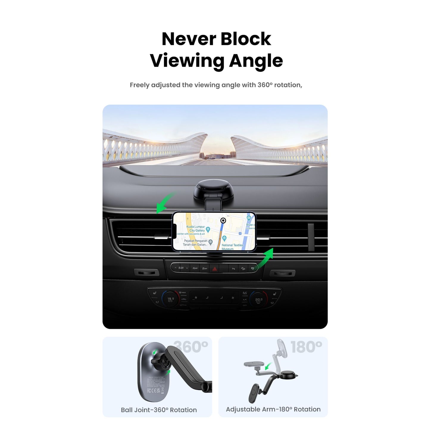 UGREEN Magnetic Car Wireless Charger