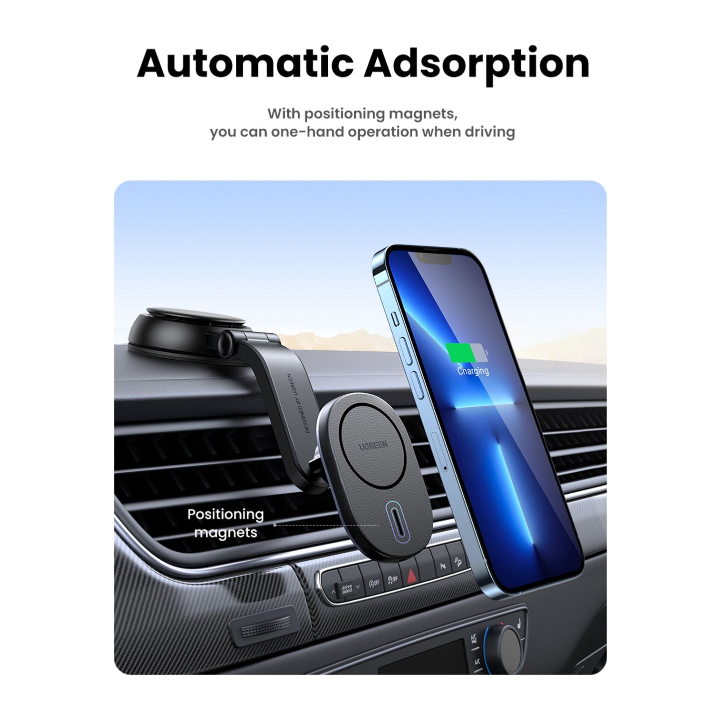 UGREEN Magnetic Car Wireless Charger