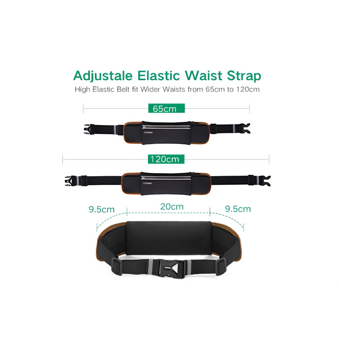 UGREEN Outdoor Running Waist Belt Pack Black