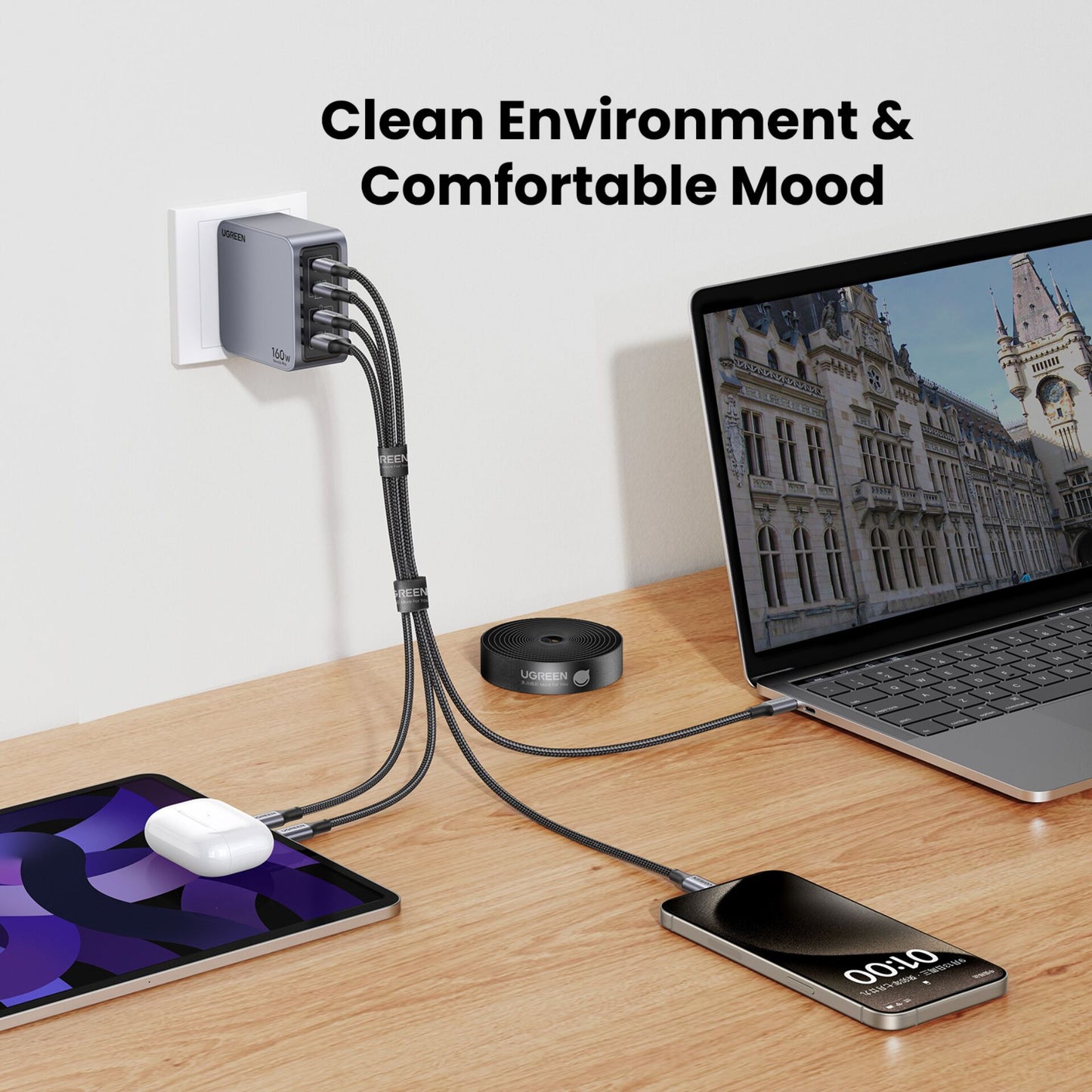 UGREEN Cable Organizer 2m Black