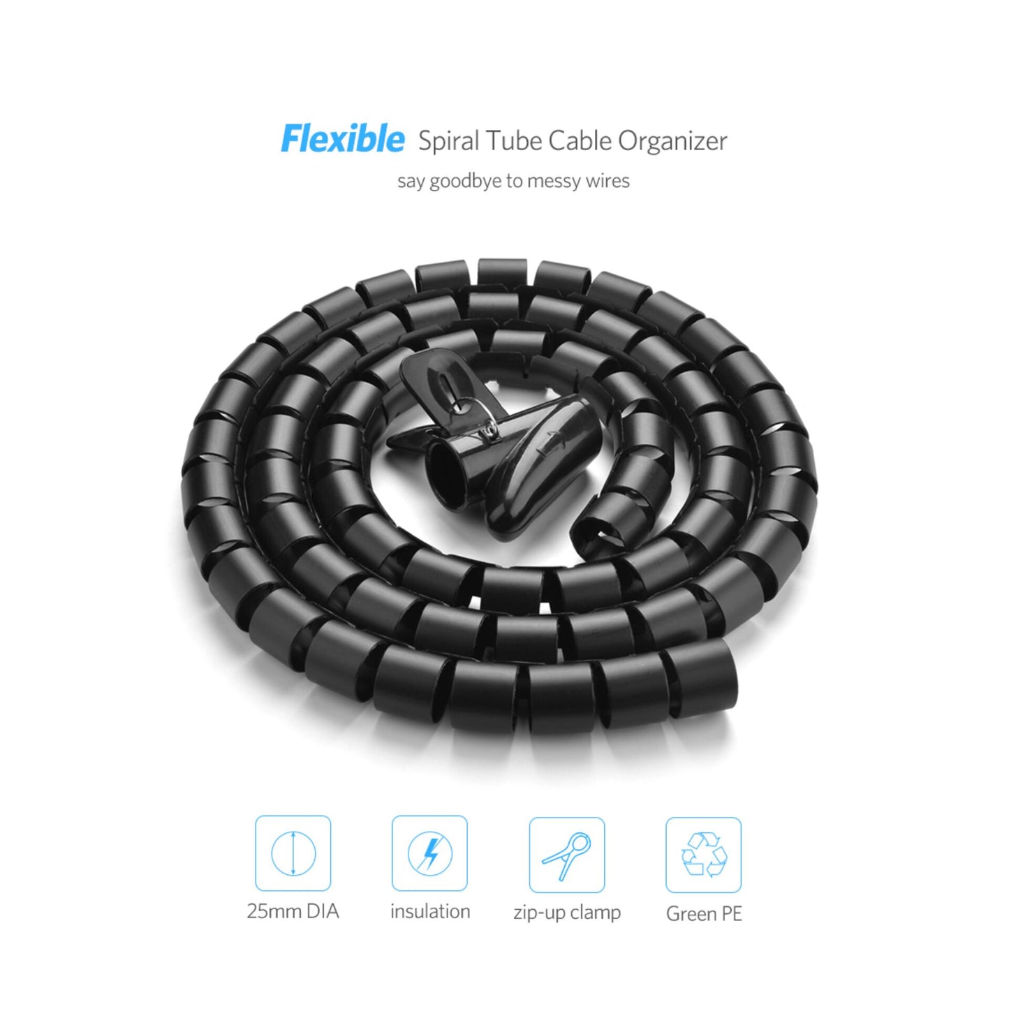 UGREEN Protection Tube DIA 25mm 3m Black