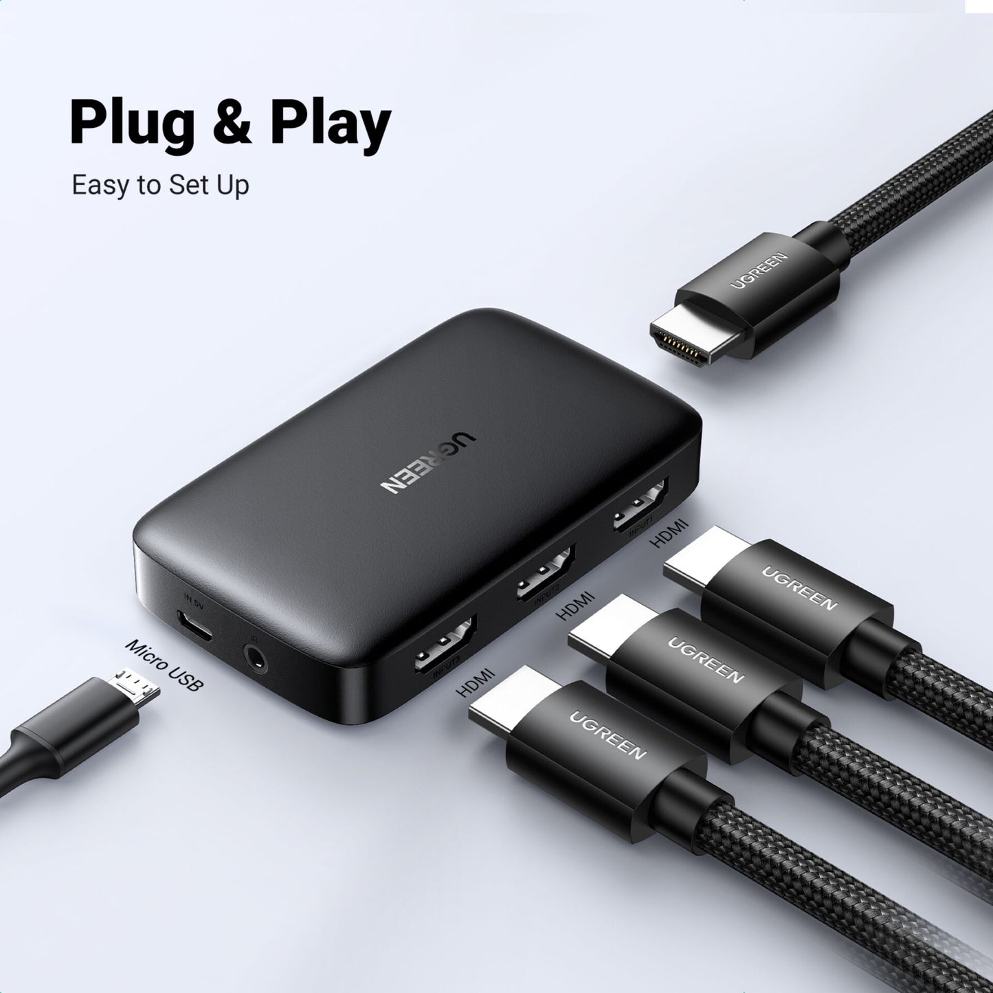 UGREEN HDMI Switcher 3 In 1 Out 4K