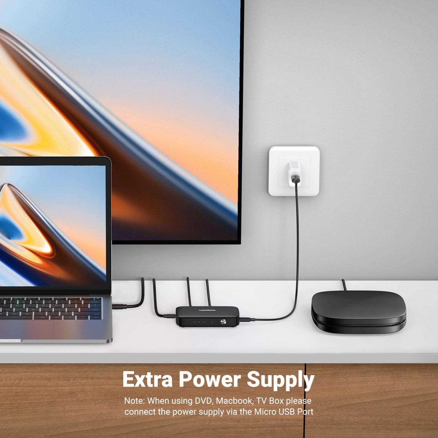 UGREEN HDMI Switcher 3 In 1 Out 4K