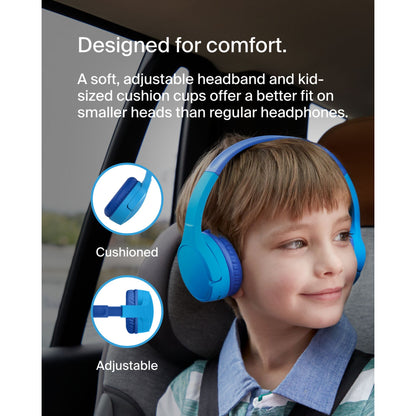 Belkin Soundform Mini-On-Ear for Kids BT USB-C blue AUD002btBLV3