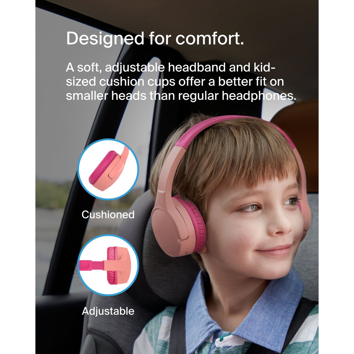 Belkin Soundform Mini-On-Ear for Kids BT USB-C pink AUD002btPKV3