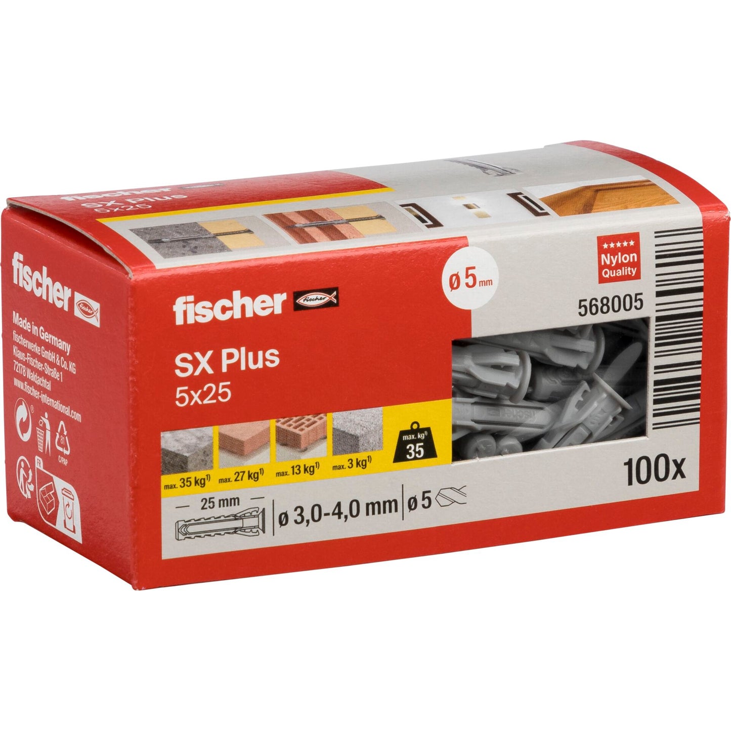 Fischer plug SX 5x25 100 pcs.