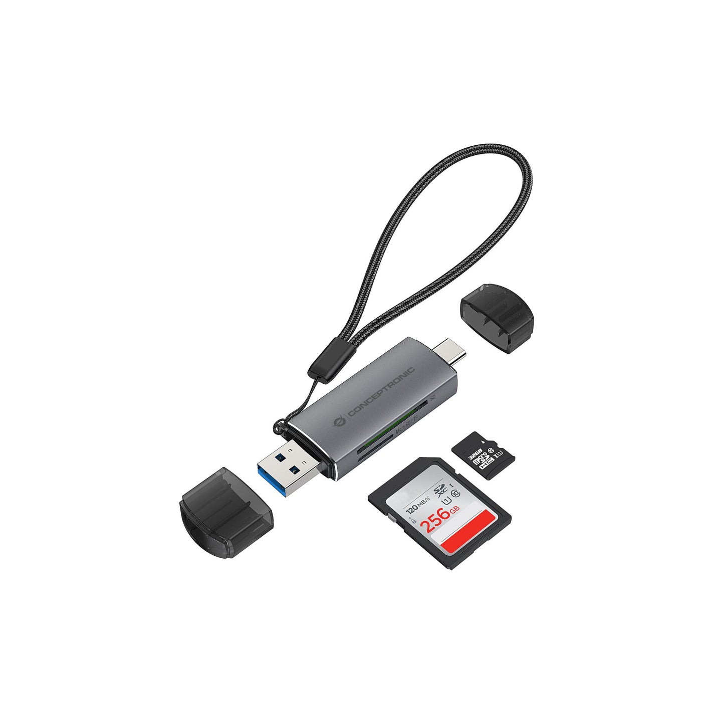 Conceptronic BIAN05G 2-in-1 Dual Plug Card Reader