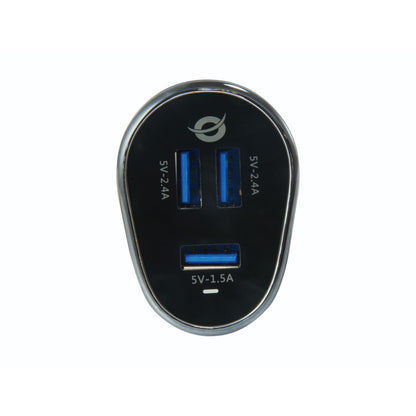 Conceptronic CARDEN06B 3-Port 31.5W USB-Car-Charger
