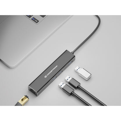 Conceptronic DONN07BA 3-Port-USB-Hub w.Gigabit-Network