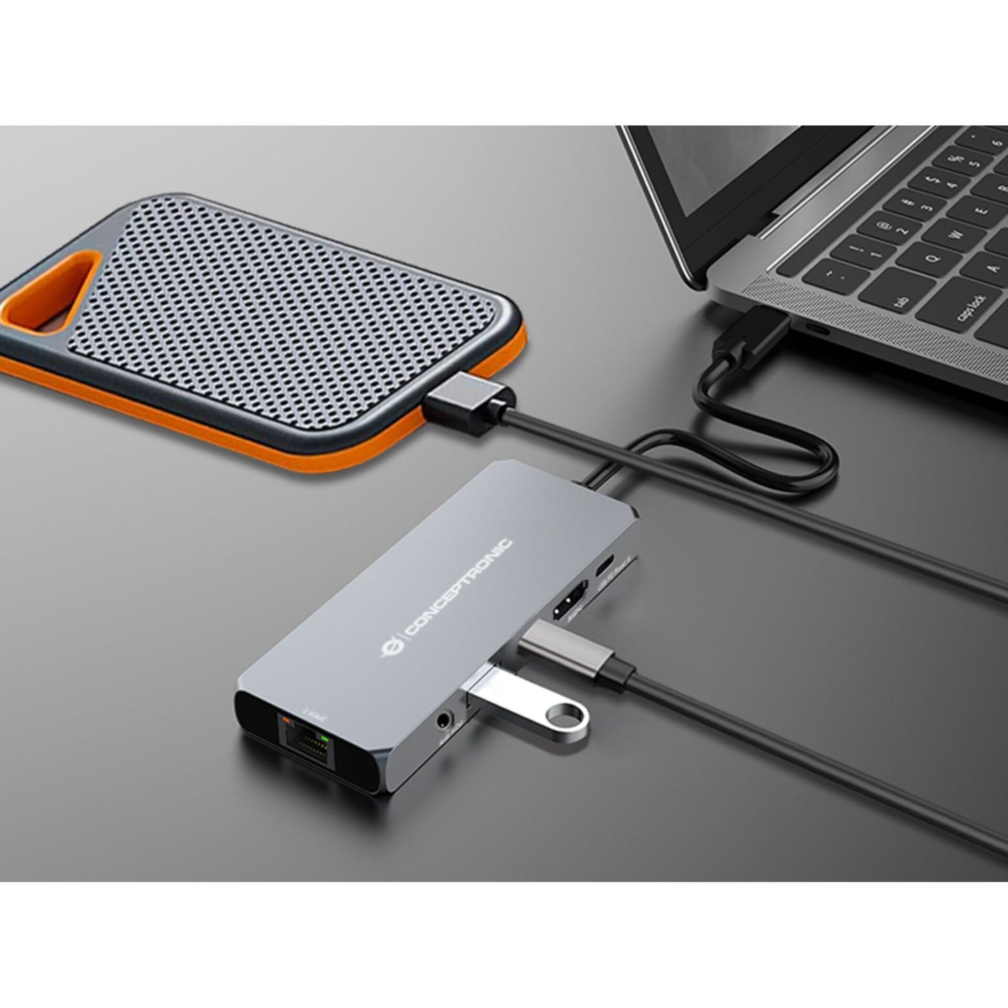 Conceptronic DONN22G 6-in-1 Docking Station