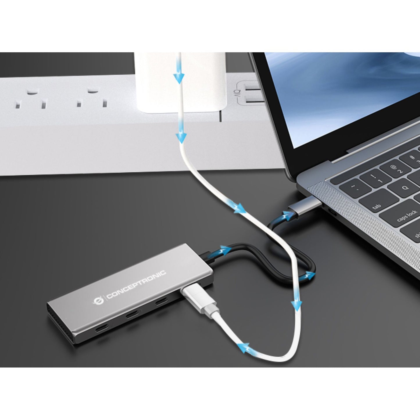 Conceptronic HUBBIES16G 4-Port USB 3.2 Gen-2 Hub, 10Gbps