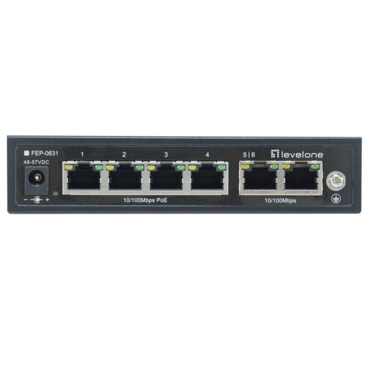 LevelOne FEP-0631 6-Port Fast Ethernet, 4-Port PoE