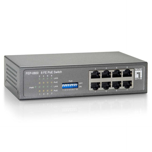 LevelOne FEP-0800W65 8-Port-Fast Ethernet-PoE-Switch