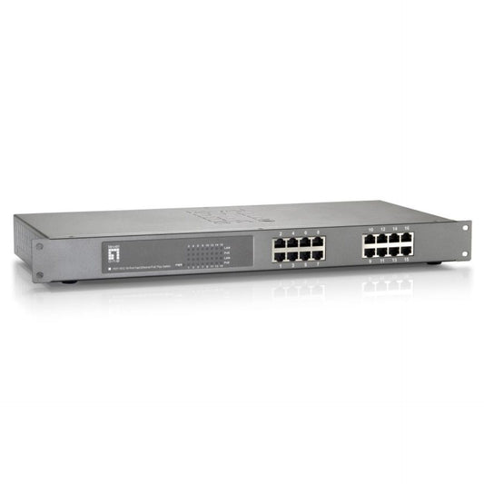 LevelOne FEP-1612W120 16-Port-Fast Ethernet-PoE-Switch