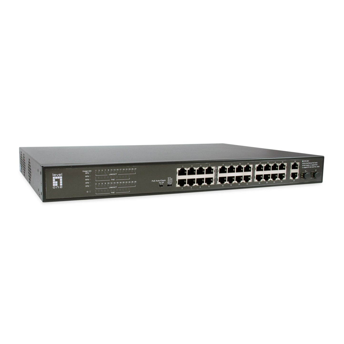 LevelOne FGP-2831 28-Port-Fast Ethernet-PoE-Switch