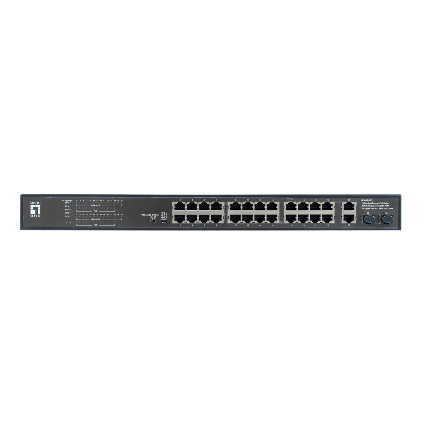 LevelOne FGP-2831 28-Port-Fast Ethernet-PoE-Switch