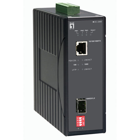 LevelOne IEC-2000 Industrial Gigabit RJ45 SFP Media Converter