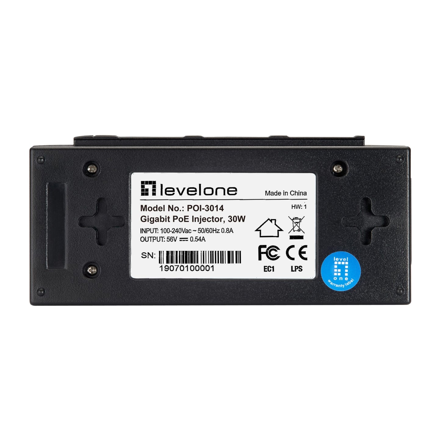 LevelOne POI-3014 Gigabit PoE Injector, 30W