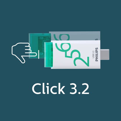 Philips USB 3.2            256GB Click Series Gen 1 USB-C