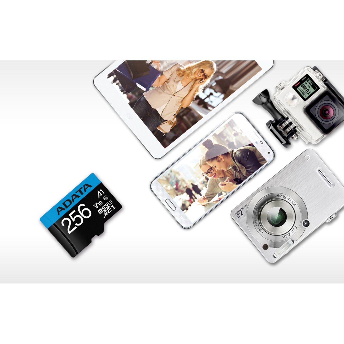 ADATA CARD MICROSDHC       256GB UHS-I CL10 100/20 MB/s W/1 Adap.