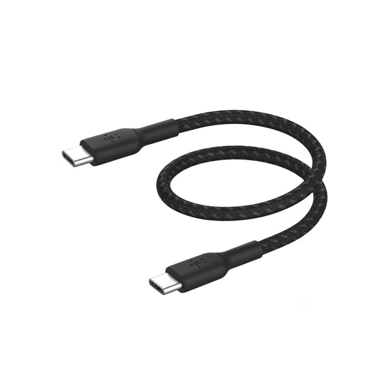 Belkin BOOST CHARGE braided Cab. USB-C/USB-C 15cm sw.CAB004BT0MBK