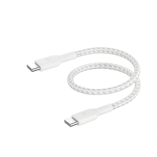 Belkin BOOST CHARGE braided Cab. USB-C/USB-C 15cm wh.CAB004BT0MWM